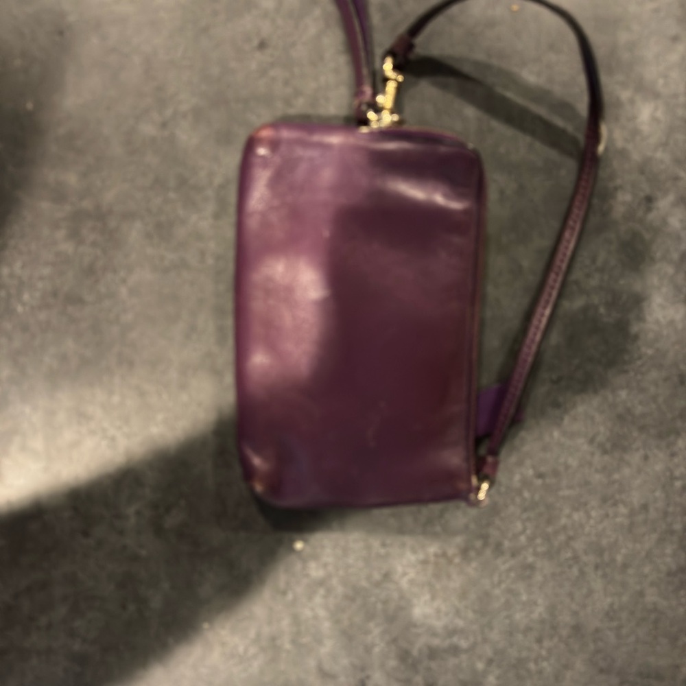 Coach Deep Purple Leather Crossbody Bag